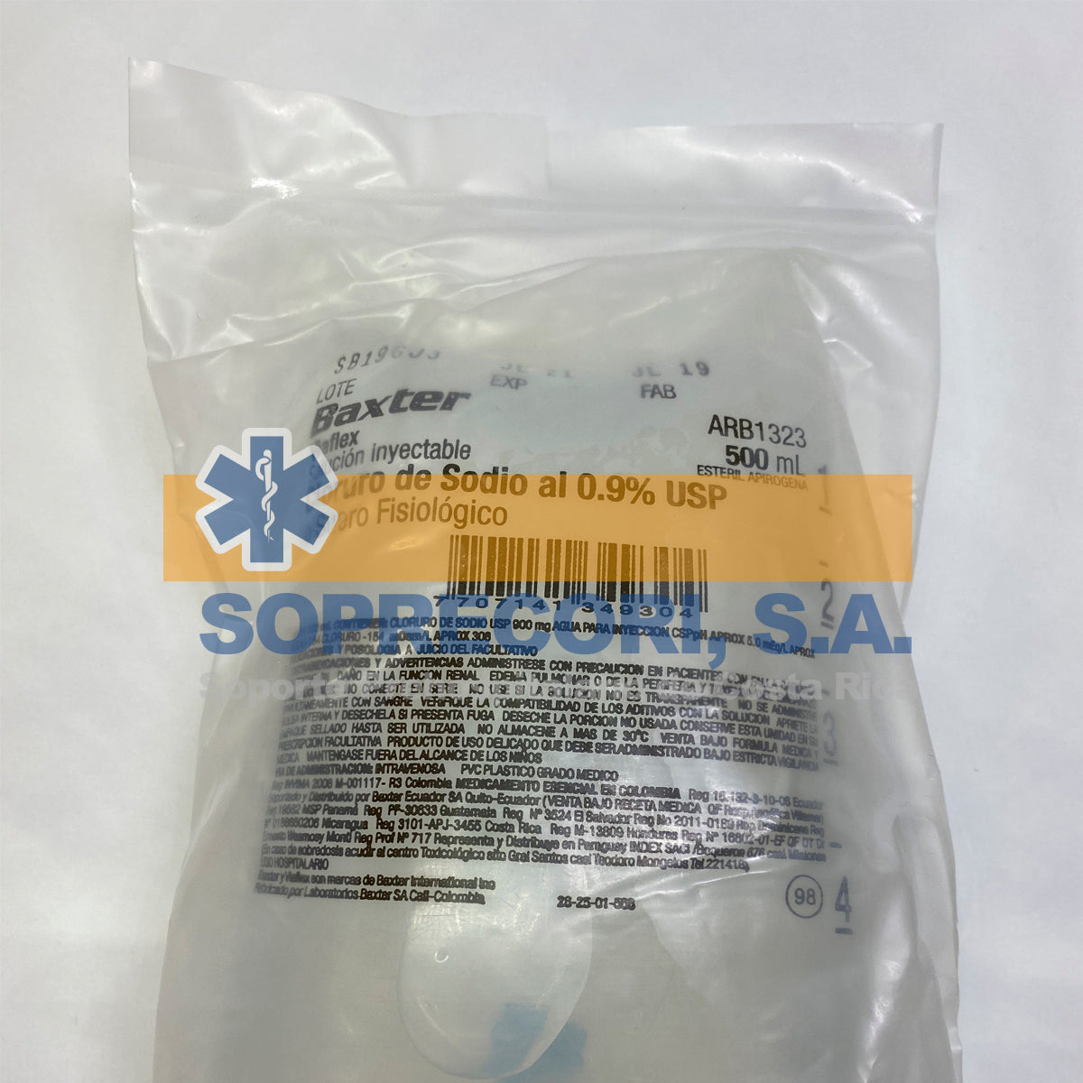 Suero fisiológico 500 ml (desinfectantes) (4122072315) (AGA)
