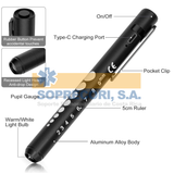 Foco Pupilar recargable luz led dual