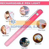 Combo Tijera Multiuso y Foco Pupilar recargable rosados