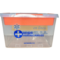 Botiquín de Primeros Auxilios tipo caja plástica transparente SIN EQUIPAR