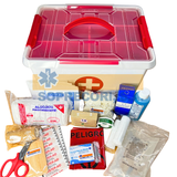 Botiquín BÁSICO de Primeros Auxilios en caja plástica EQUIPADO según normativa legal actual