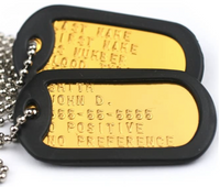 Cadenas de Alerta Médica - Placas de identificación personalizadas tipo militar para personas o mascotas